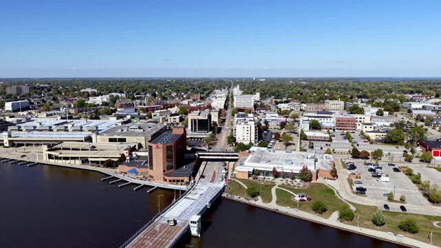 aerial pushing into oshkosh wisconsin