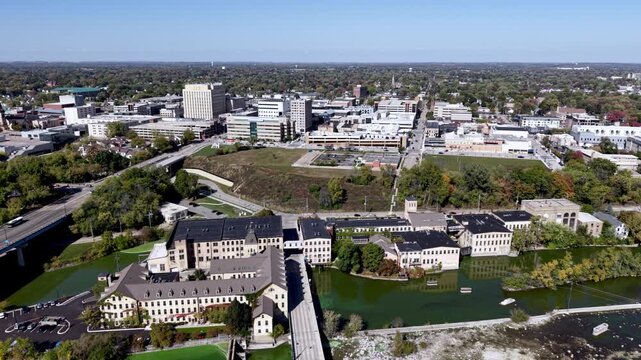 aerial pullout from appleton wisconsin