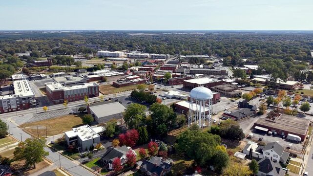 aerial orbit high over greer sc, south carolina