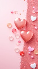 Obraz premium Candies and hearts love backgrounds celebration.