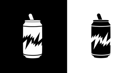 Soda can illustration on black and white background vector