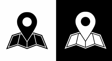 Location map pointer icon for navigation and travel concept