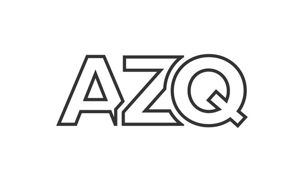 AZQ logo design template with strong and modern bold text. Initial based vector logotype featuring simple and minimal typography. Trendy company identity.
