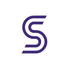 Fototapeta premium Purple Double Line S Logo - Modern Abstract Initial Lettermark Symbol