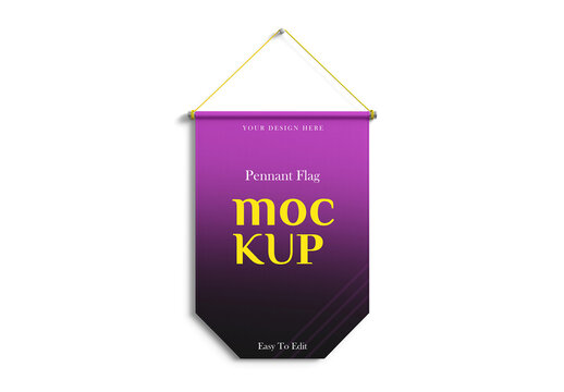 Pennant Flag Mockup Template