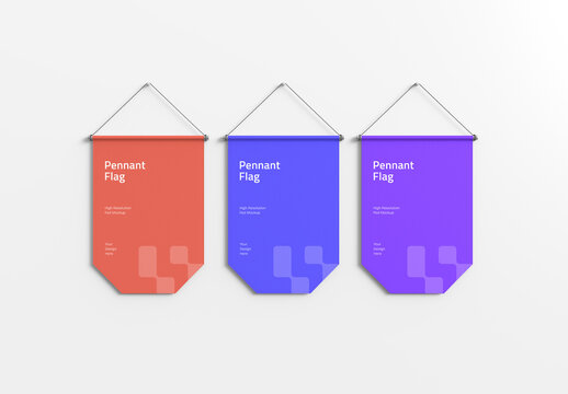 Pennant Flag Mockup Set