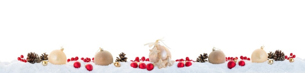 Christmas garland on white