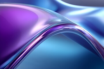 Abstract 3D metallic surface in smooth blue and purple tones with glossy reflections, symbolizing technology, luxury, and innovation. Perfect for modern banners, branding, and futuristic background