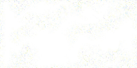 Beautiful seamless abstract polka dot pattern on  white background. Gold, yellow, blue, dark blue and pink colors. For wallpaper, textiles, packaging, background, website.