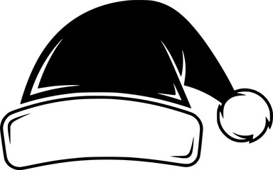 Santa hat icon, flat design, vector illustration