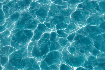 Clear blue water surface with shimmering light reflections