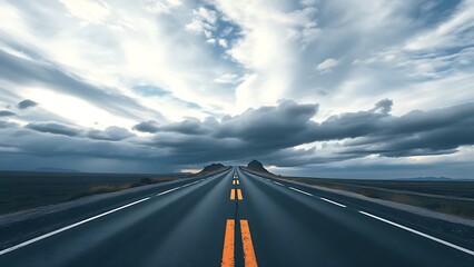 divergence. A symbolic fork in the road with two diverging paths under a dramatic sky, representing choices. wellbeing guides, coaching materials, designed for coaching and self-improvement content.