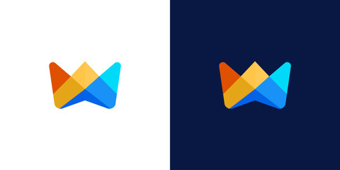 initial letter w abstract monogram logo vector design	