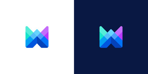 initial letter w abstract monogram logo vector design	