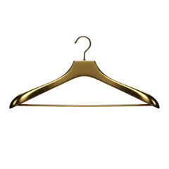 Elegant golden clothes hanger, perfect for fashion, boutique, luxury, wardrobe, and modern design projects. isolated on white or transparent background.PNG format.