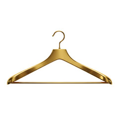Elegant golden clothes hanger, perfect for fashion, boutique, luxury, wardrobe, and modern design projects. isolated on white or transparent background.PNG format.