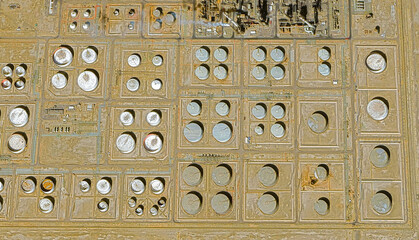 Industrial Giant: A bird's-eye view of the Yanbu oil refinery complex in Saudi Arabia in the summer of 2025