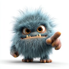 Friendly cute halloween monster illustration isolated on white.