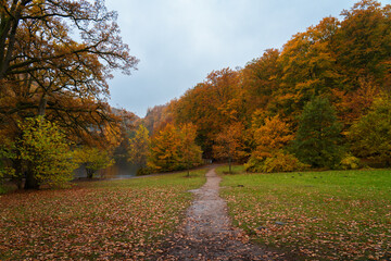 Beautiful autumn colors at Soderasen National Park in Sweden