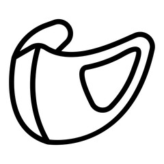 Disposable mask line icon, safety workwear concept. Vector graphics. Antibacterial face mask with strap, protection sign on white background, style icon mobile or web design.