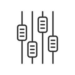 Control settings icon in line design. control, settings, adjustment, system, panel, interface, regulation on white background vector. Control settings editable stroke icon