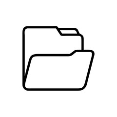 Open folder line icon representing data organization and management