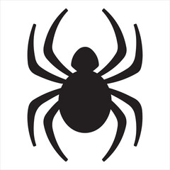 Spider silhouette, black vector icon style, simple shape, clean