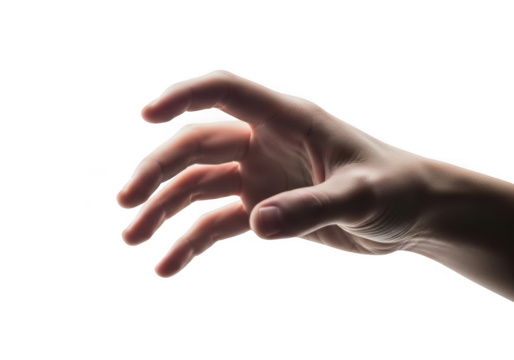 Hand reaching out isolated on transparent background