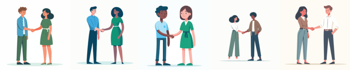 Fototapeta premium vector of people shaking hands with each other