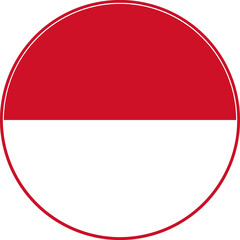 Obraz premium Monaco Circle Flag, Monaco Flag Icon