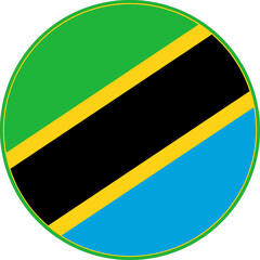 Tanzania Circle Flag, Tanzania Flag Icon