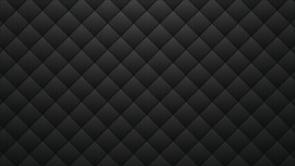 Obraz premium Dark Black Quilted Diamond Pattern Texture Background vector illustration