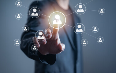 Business team management technology network concept.