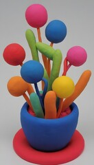 Modern Abstract Sculpture with Colorful Spheres