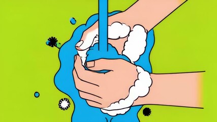 Hands Washing with Soap Under Running Water