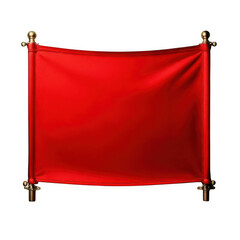 Red empty blank banner isolated on transparent or white background