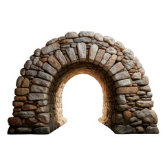 Resin stone arch bridge isolated on transparent or white background