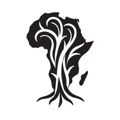 Thick Brush Stroke Africa Logo Showing Strong Artistic Culture and Power