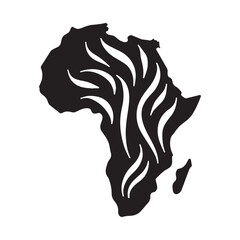 Heritage Inspired Africa Continent Symbol Showing Strong Roots and Tradition