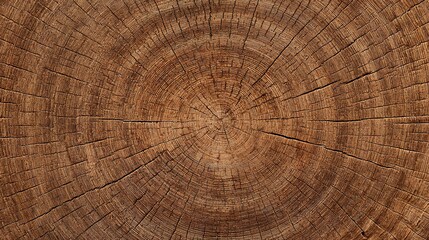Naklejka premium section. Close-up of ancient tree rings, intricate wood grain patterns in rich brown tones. gardening catalogs, home-decor guides, designed for home decor and floral branding, used by radiologists.