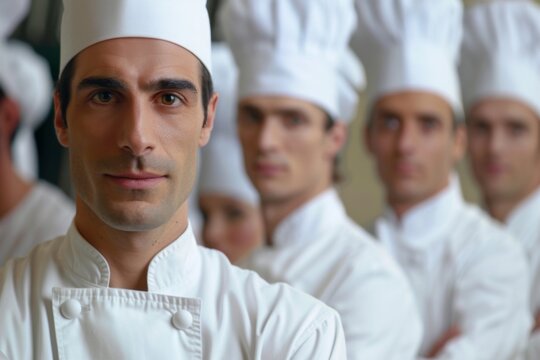 Group of chefs posing in a kitchen