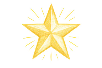 Obraz premium Shining golden star illustration with glow, representing success, quality, and celebration on transparent background