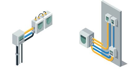 Isometric design of electrical utilities and communications equipment