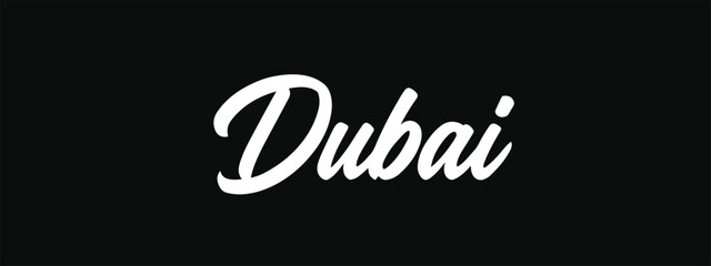Dubai Bold Script Vector Hand Lettered City Design for Apparel Merch