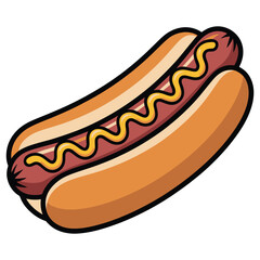 hot dog with mustard