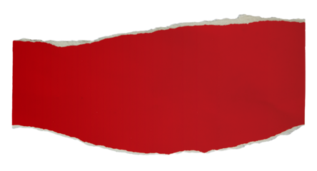 Red torn paper edge on transparent background. Creative abstract design with bright red color and ripped texture, perfect for modern layout, copy space, advertising, or graphic design concept.