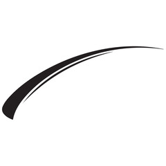 Abstract black swoosh curve on white background