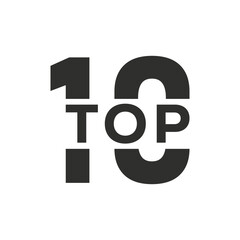Creative Top 10 logo vector design. The word 
