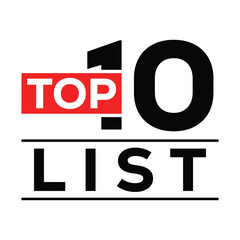 Bold Top 10 List vector icon. 
