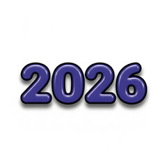 Bold purple 2026 numbers with a shadow effect for the new year